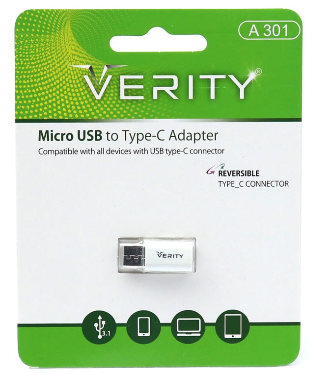 تبدیل Micro-USB به تایپ سی وریتی مدل A301